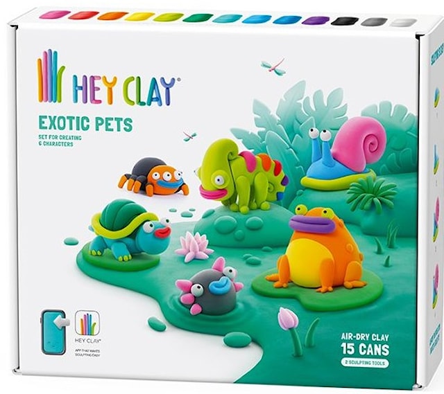 Produktbild 1 för Modellera Exotiska Djur 15-pack lufttorkande Hey Clay