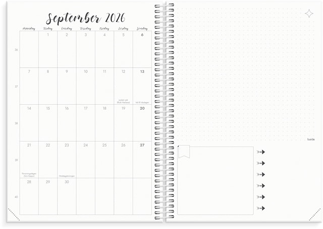 Tuotekuva 2 - Kalender 2026 B5 Doodle Vit Burde