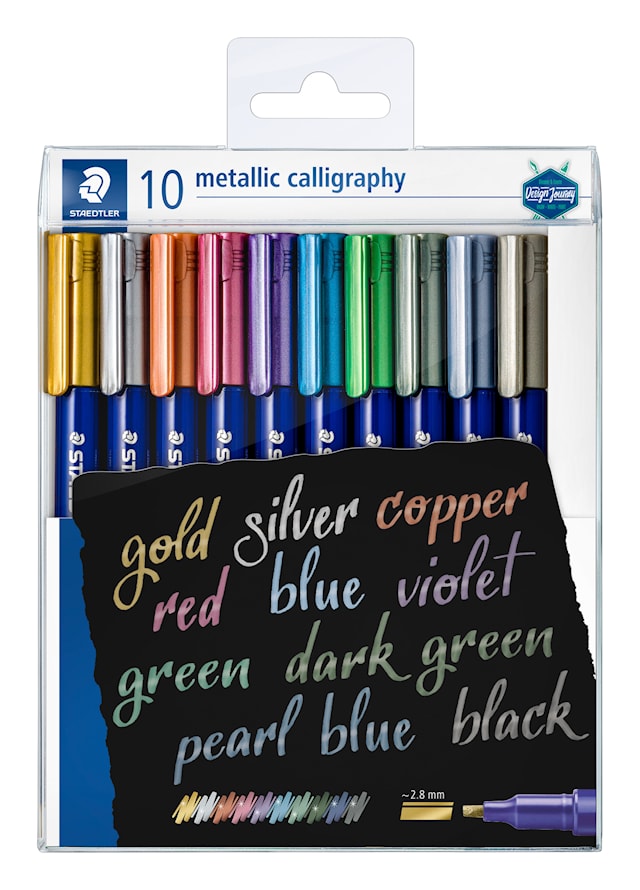 Kalligrafipenn Metallic 10-pakning Staedtler