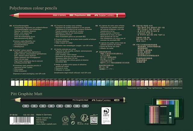 Produktbilde 4 for Gavesett Polychromos & Pitt Graphite Matt Small 40 deler Faber Castell