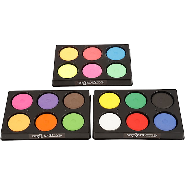 Produktbilde 4 for Vannfarger, H: 16 mm, dia. 44 mm, neonfarger, suppl. farger, 1 pk.