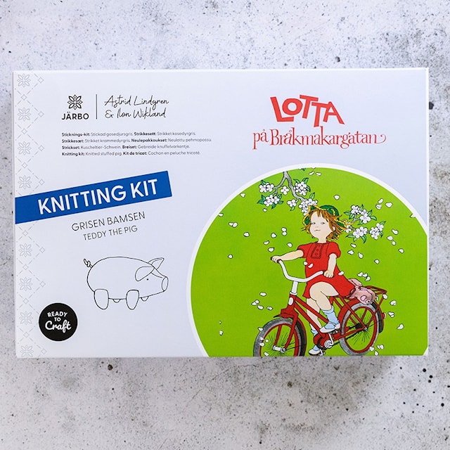 Astrid Lindgren Ilon Wikland stickkit Grisen bamsen Järbo