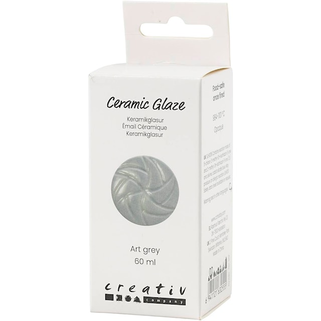 Produktbilde 3 for Keramikkglasur, 984-1101 °C, dekkende, Art Grey, 60 ml/ 1 boks