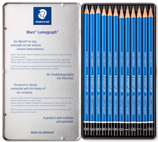 Tuotekuva 1 - Luonnostelukynä Mars Lumograph 12 kpl Premium Staedtler