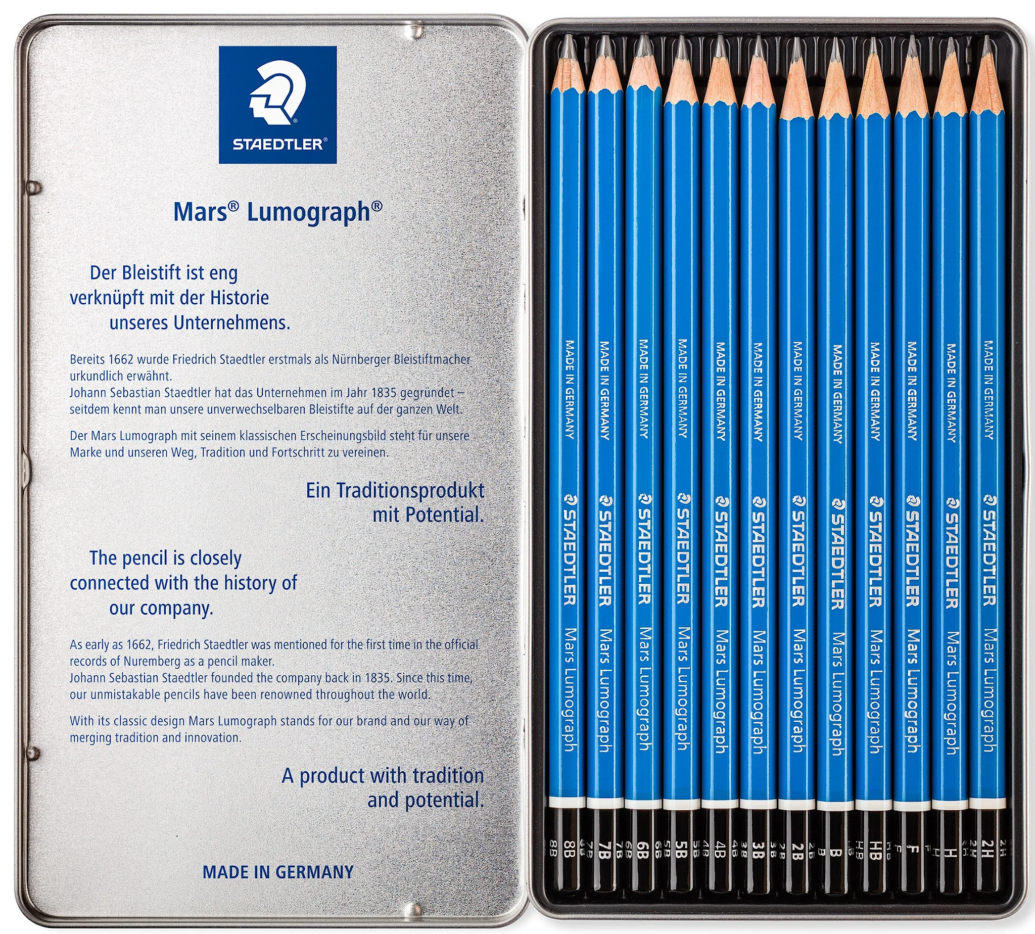 Produktbilde for Tegneblyanter Mars Lumograph 12-pack Premium Staedtler