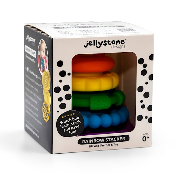 Produktbild 3 för Jellystone Designs Stapelleksak och Bitring Rainbow Janod
