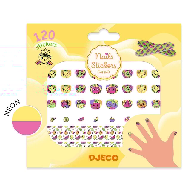 Produktbilde 1 for Negleklistremerker Happy Fruits 120 klistremerker og 6 mønsterstrimler Djeco
