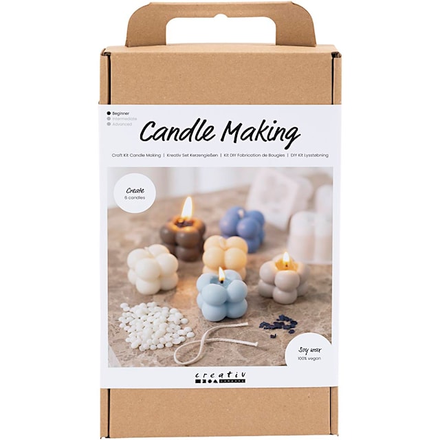 Produktbilde 5 for DIY Kit Lysstøping, Boblelys, beige, lys blå, creme, 1 pk.