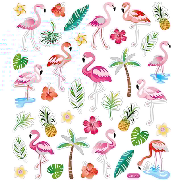 Produktbild 1 för Stickers Flamingo 15x16,5 cm 1 ark