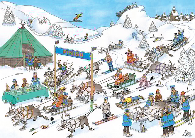 Produktbilde 2 for Jan Van Haasteren Raindeer Races Puslespill 500 brikker, Jumbo