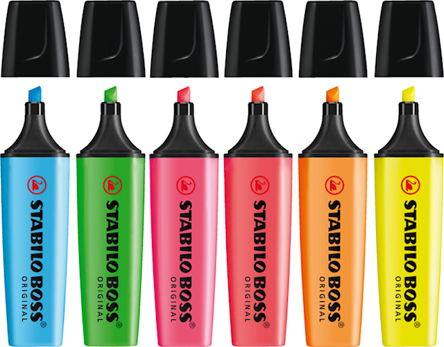 Tuotekuva 1 - Korostuskynä STABILO BOSS (6 kpl)