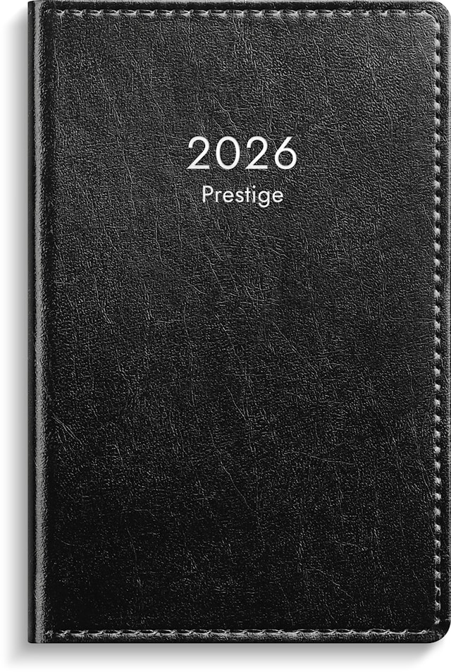Produktbild 1 för Kalender 2026 Prestige Konstläder Svart Burde