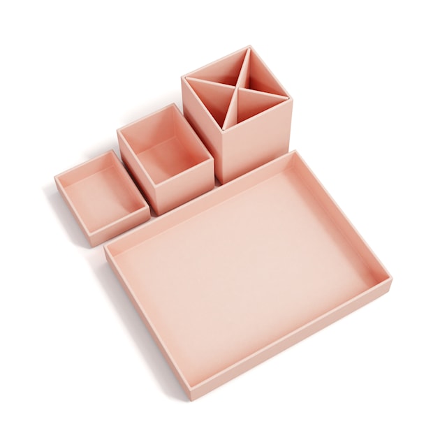 Tuotekuva 2 - Työpöytävarastointi 4 osaa, Dusty Pink, Bigso Box of Sweden