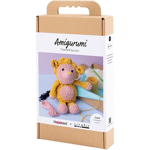 Produktbild 3 för DIY Kit Amigurumi Igelkott ljusrosa & varm gul 1 förp
