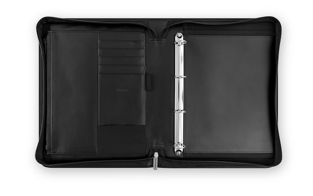 Tuotekuva 3 - Metropol A4 konferenssikansio vetoketjulla Musta Filofax