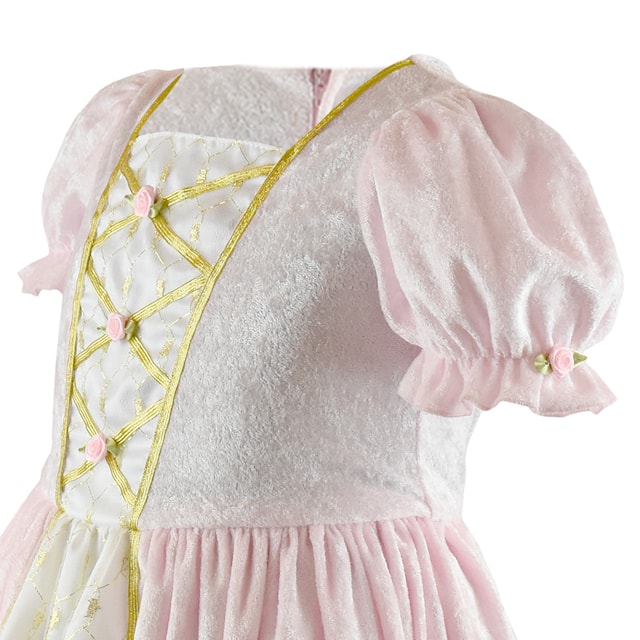 Tuotekuva 3 - Prinsessamekko Naamiaisasu Pinkki Sametti 122-128 cm Den Goda Fen