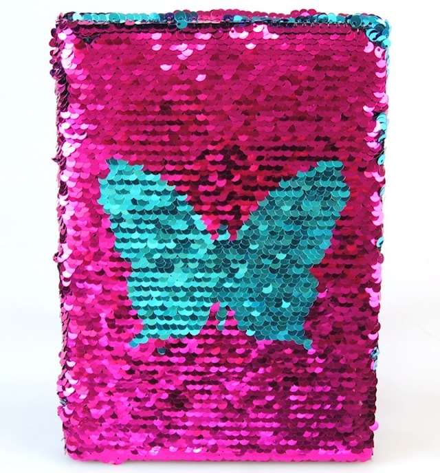 Muistivihko A5 Perhonen Paljetti Pinkki Suntoy