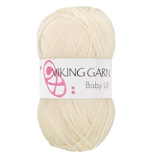 Baby Ull Garn Merinoull 50 g Naturvit 302 Viking Garn