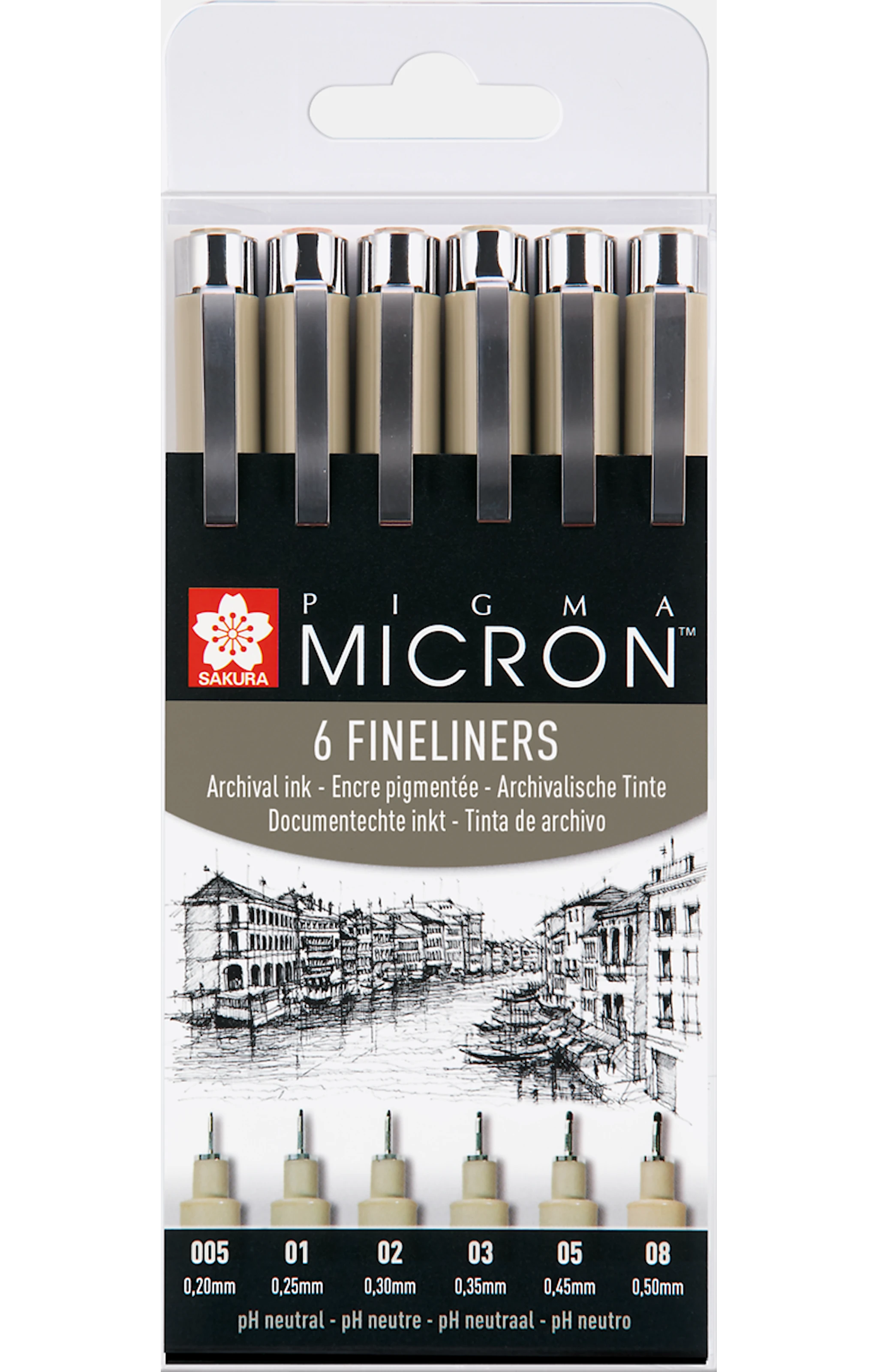 Produktbilde for Sakura Pigma Micron Wallet 6 Fineliners Black