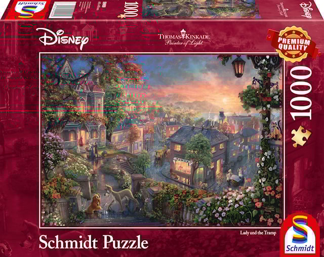 Produktbilde 1 for Disney Lady and the Tramp Thomas Kinkade Puslespill 1000 brikker Schmidt
