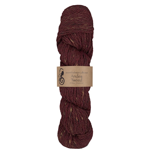Andes Tweed  Alpacka, ull 50 gr Burgandy 258, Viking Snorre