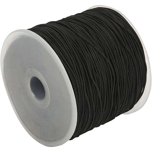 Elastikksnor 1 mm x 250 m Svart
