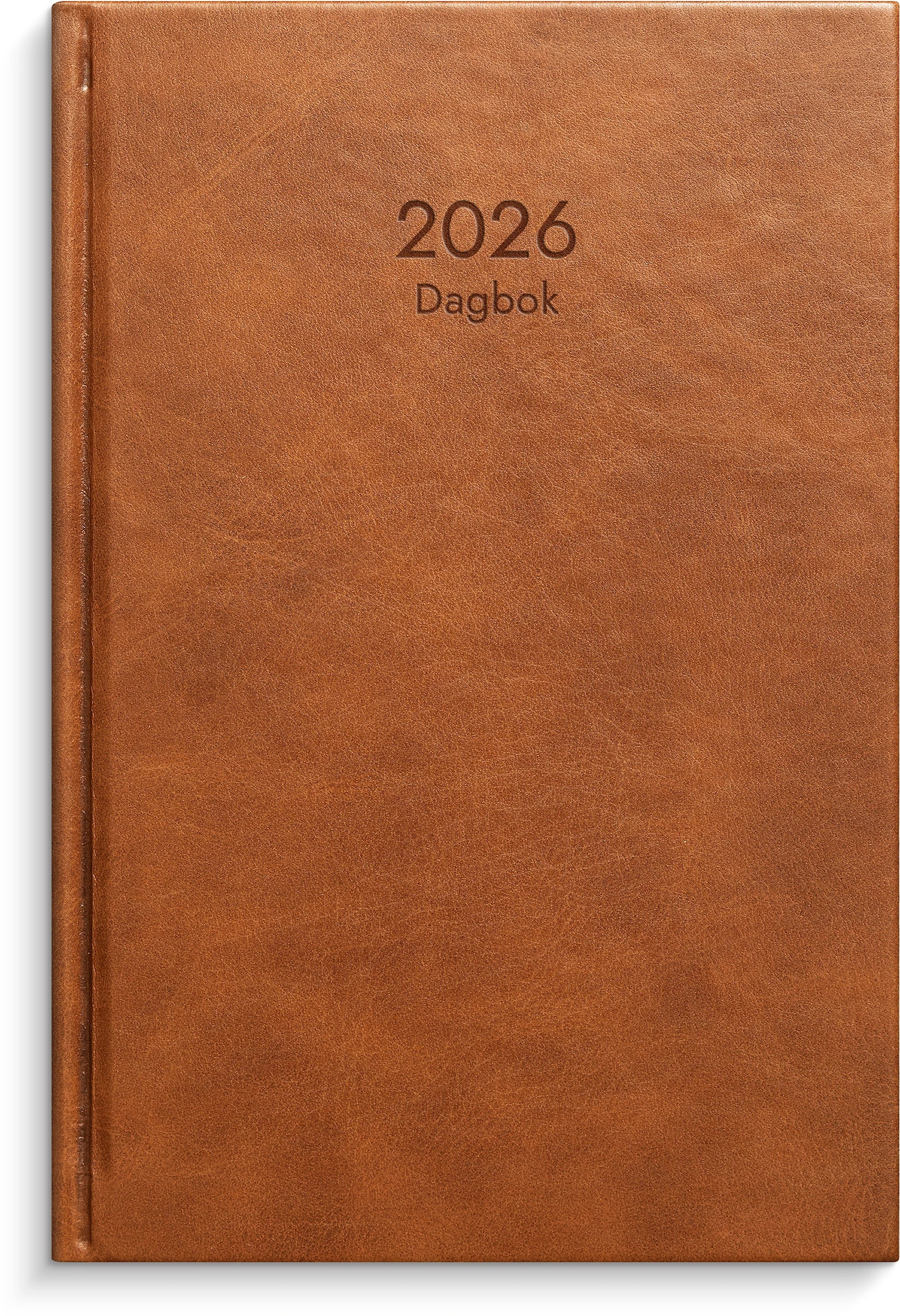 Produktbilde for Dagbok Lux A5 2026 cognac GRIEG 135x205 mm
