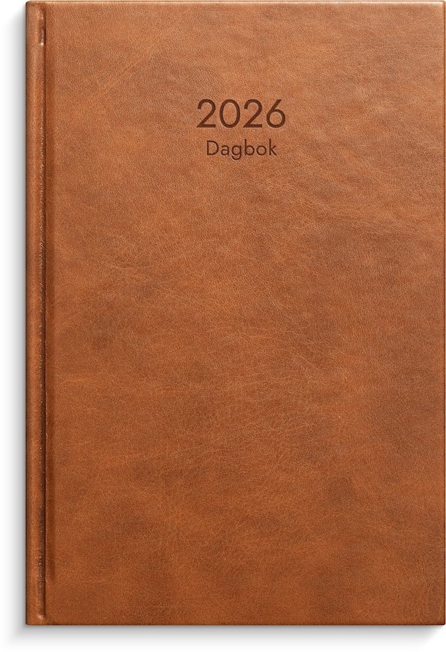 Produktbilde 1 for Dagbok Lux A5 2026 cognac GRIEG 135x205 mm