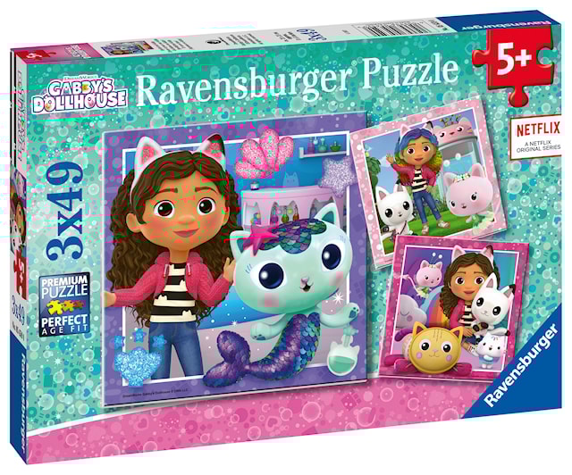 Tuotekuva 1 - Gabby's Dollhouse Palapeli 3x49 palaa Ravensburger