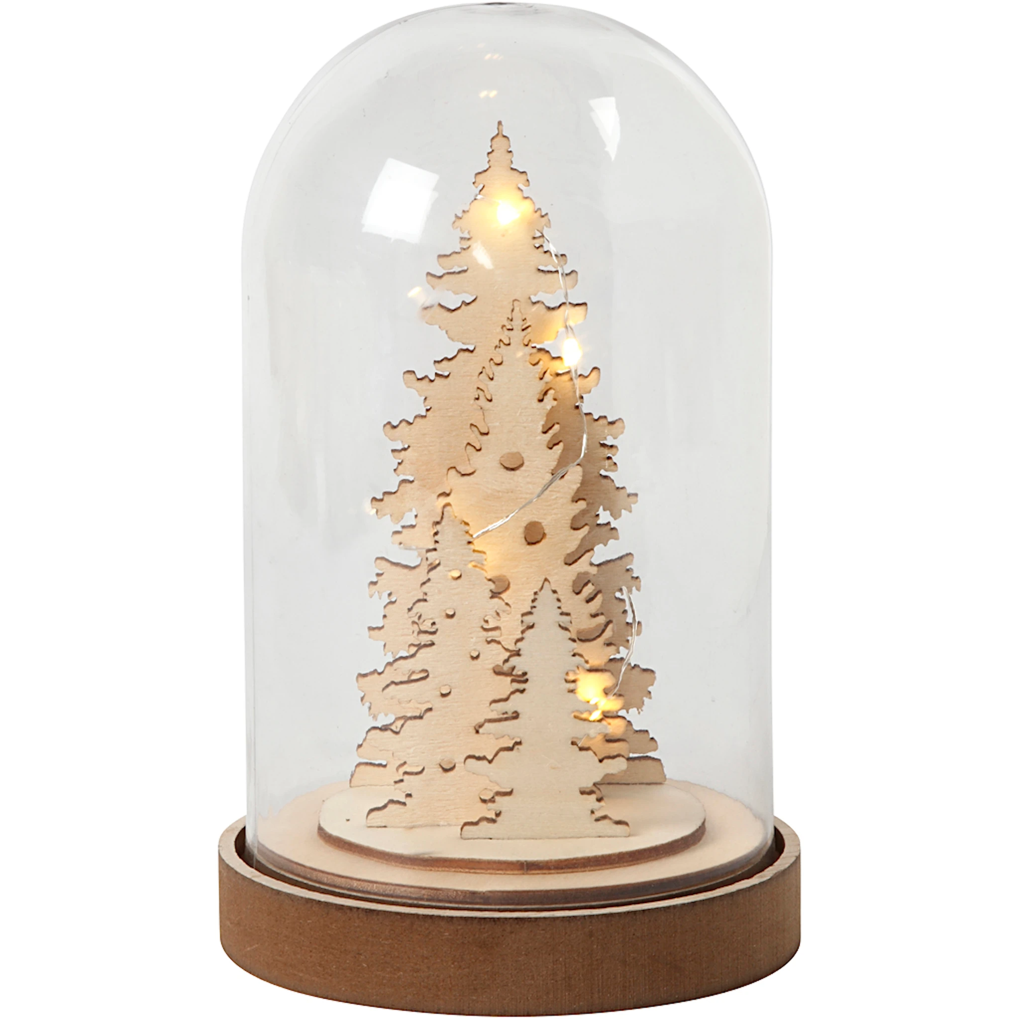 Tuotekuva ille Muovikupu puujalustalla, Kork. 18 cm, halk. 11 cm, 1 pkk/ 1 pkt