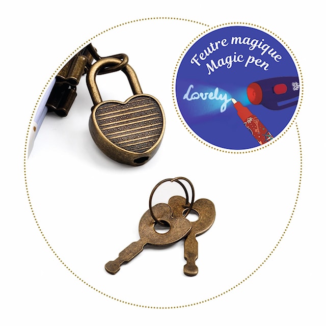 Tuotekuva 2 - Salainen pieni päiväkirja Steve riippulukolla ja kynällä, jossa on näkymätön muste, Djeco