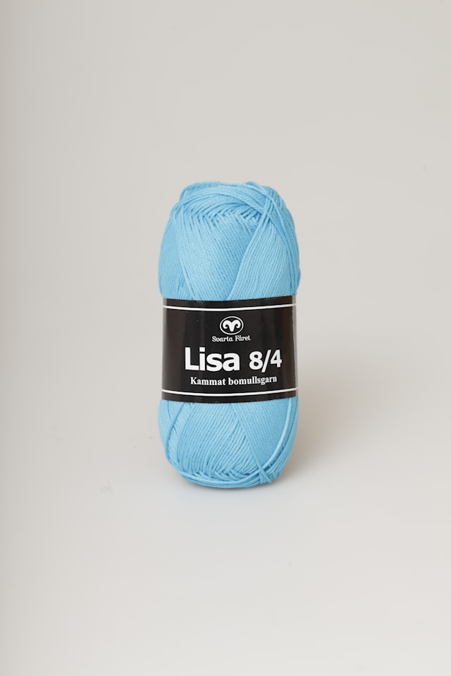 Lisa 8/4 Garn Bomull 50 g turkos 89 Svarta Fåret