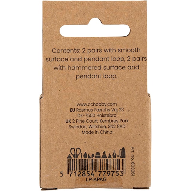 Tuotekuva 3 - Rengaskorvakorut silmukalla, halk. 15 mm, paksuus 3 mm, kullanvärinen, 2x2 pari/ 1 pkt