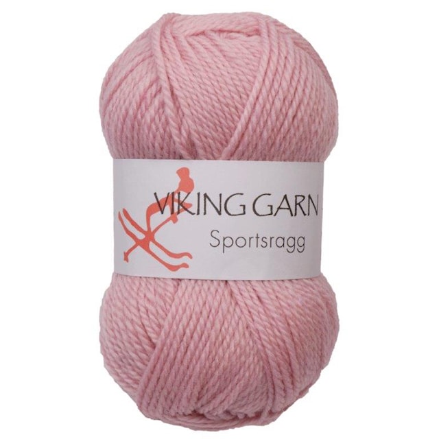 Sportsragg Garn Ullmix 50 g Ljusrosa 574 Viking Garn