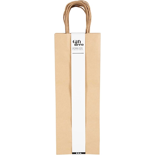 Produktbilde 1 for Papirpose, H: 36 cm, B: 13x8 cm, 125 g, brun, 10 stk./ 1 pk.