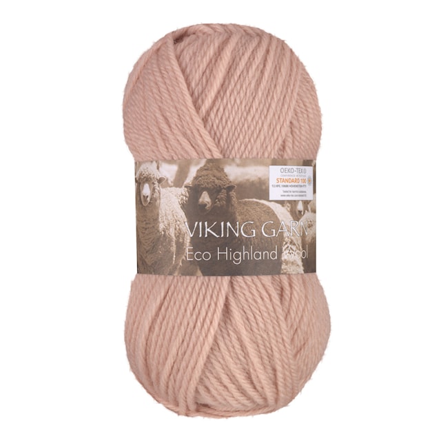 Eco Highland Wool 50 g Puuteriroosa 262 Viking Garn