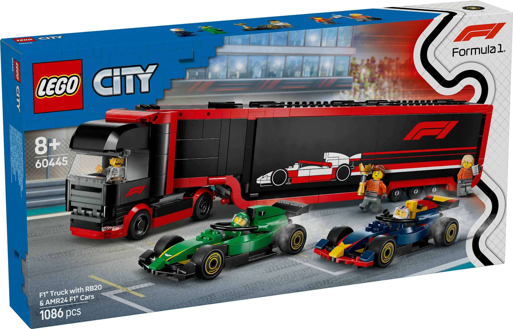 Produktbilde for F1®-trailer med F1® RB20 og AMR24 LEGO® City (60445)