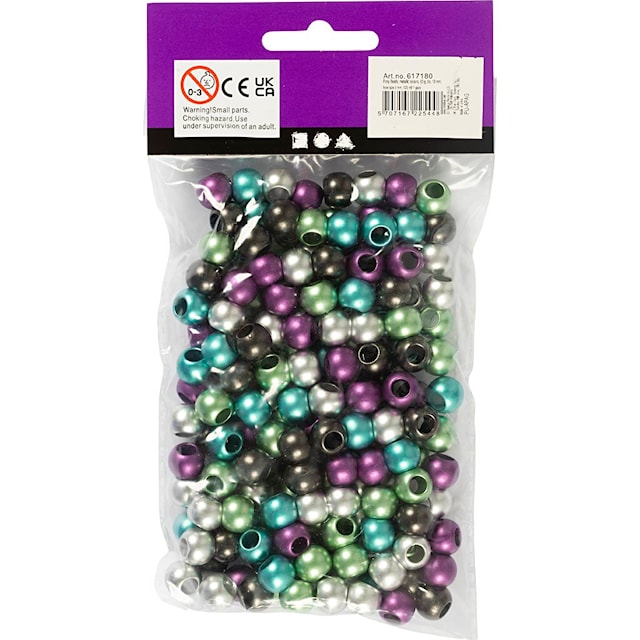 Produktbild 4 för Plastpärlor Metallic Kongomix 10 mm 125 ml