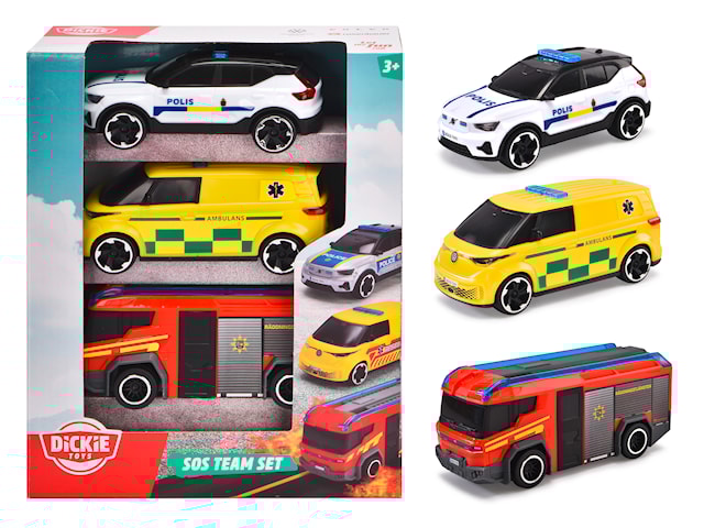 Produktbild 1 för Dickie Toys 3-Pack Svenska Räddningsfordon