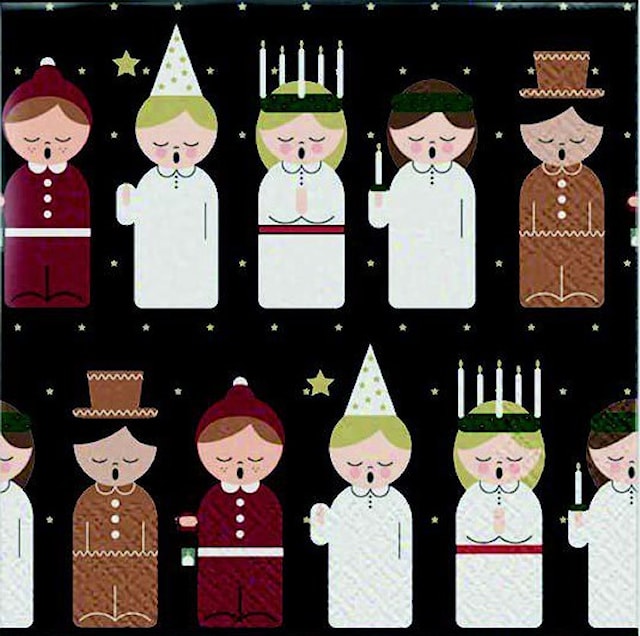 Ruokalaput Lucia-juhla 20-pack Gullers