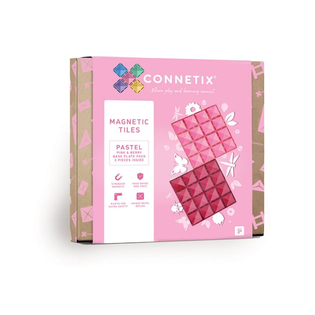 Produktbild 1 för Connetix Pastel Pink & Berry Basplatta 2 Delar