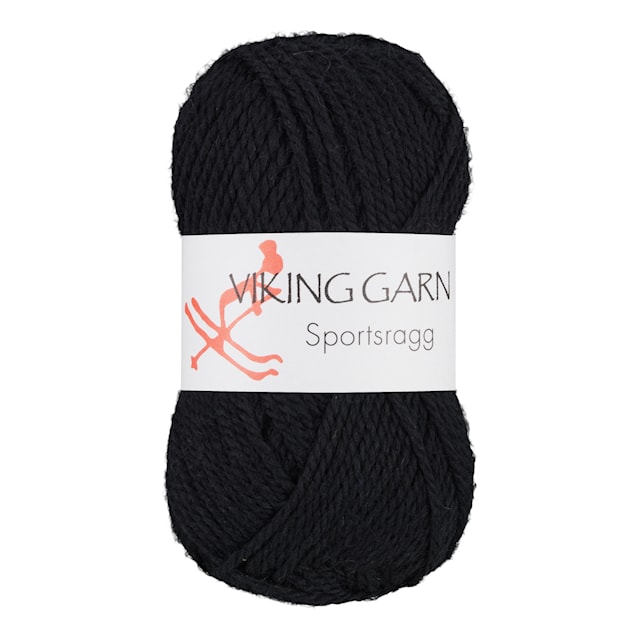 Sportsragg 50 g musta Viking Garn
