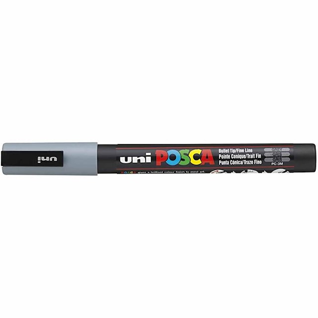 Tuotekuva 1 - Posca Marker, harmaa, nro PC-3M, paksuus 0,9-1,3 mm, 1 kpl