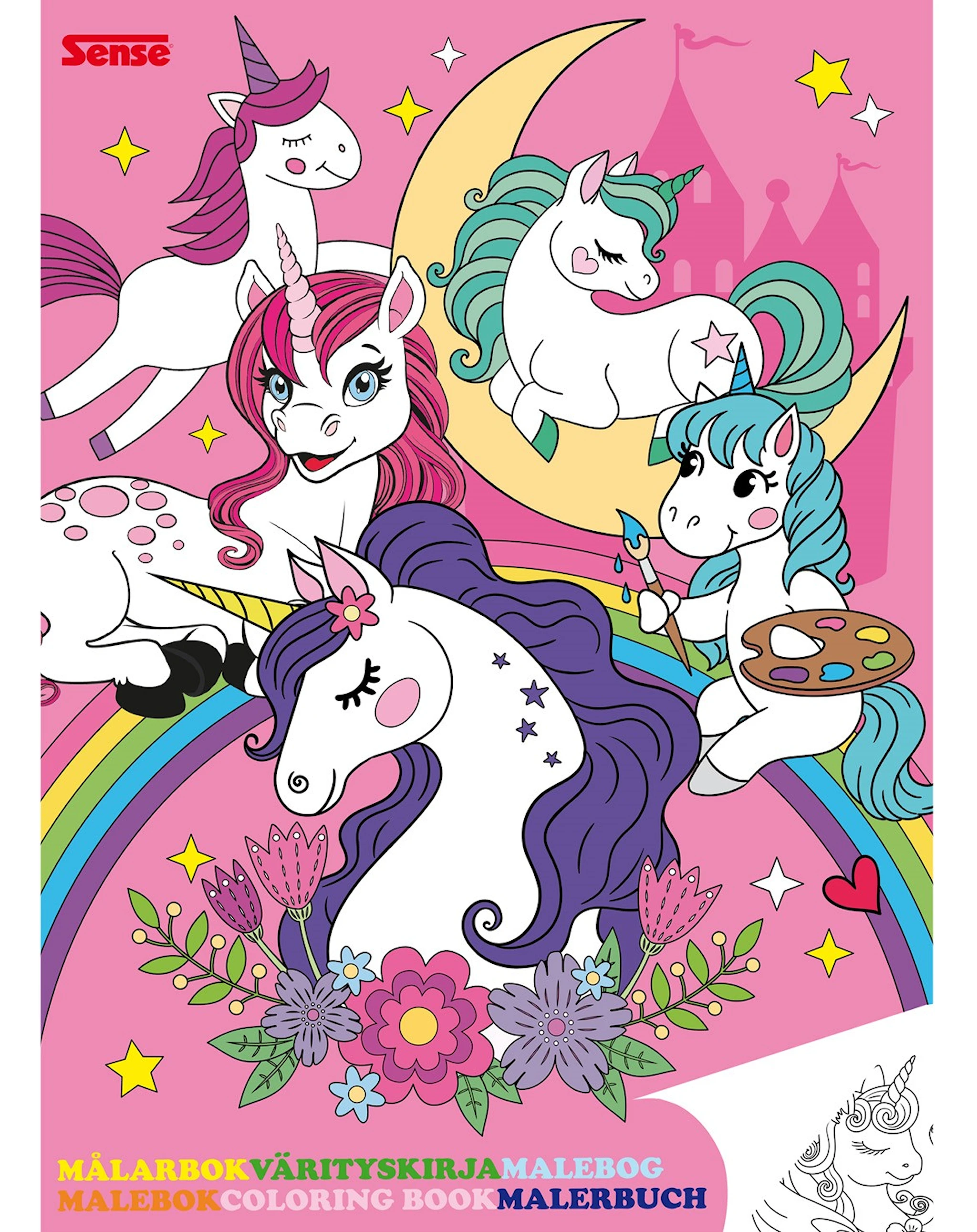 Produktbild för Målarbok Enhörning FSC Sense