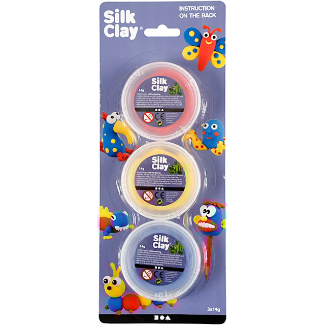 Tuotekuva 3 - Silk Clay®, sininen, punainen, keltainen, 3x14 g/ 1 pkt