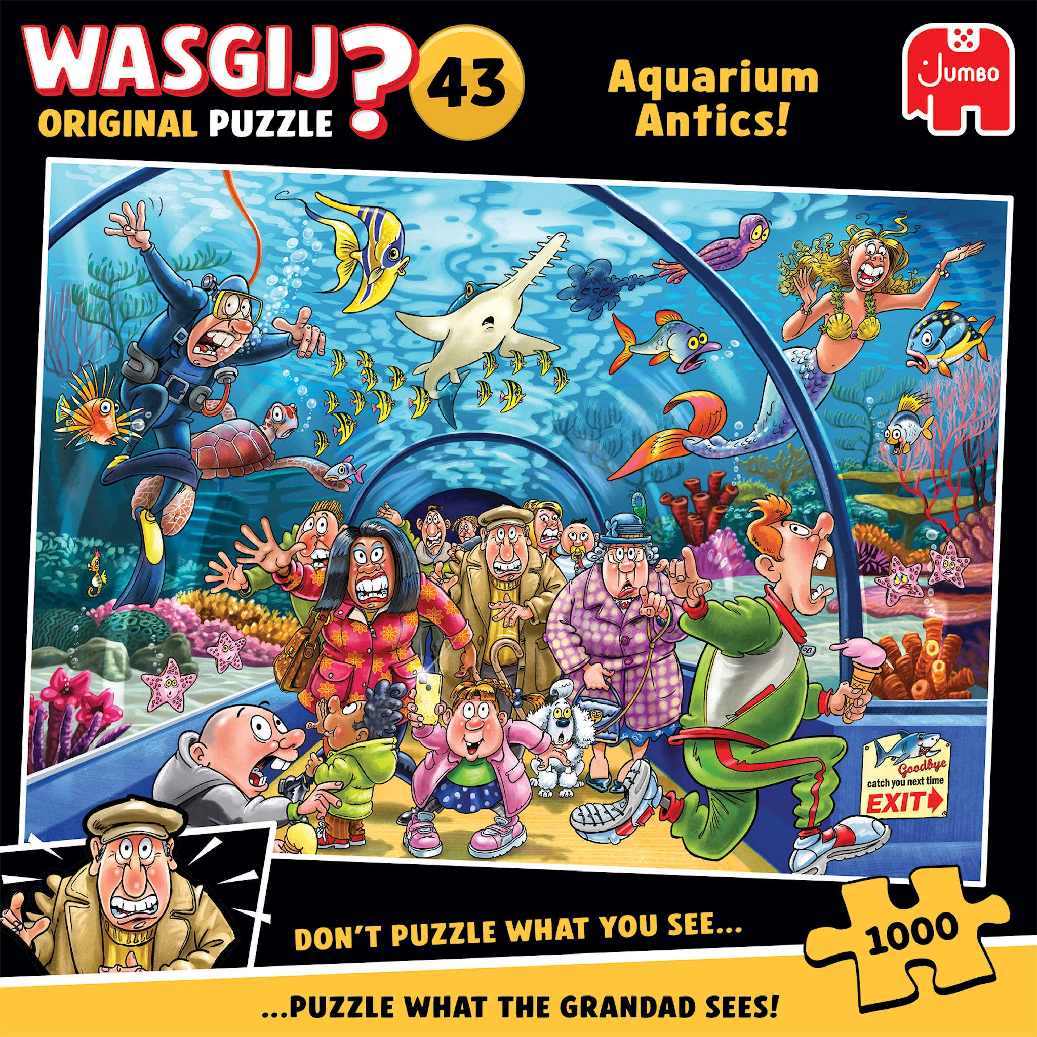Produktbild för Wasgij Original 43 Pussel Aquarium Antics! Pussel 1000 bitar