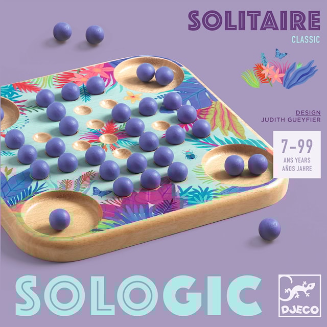 Tuotekuva 2 - Peli Solitaire Sologic Klassinen Peli Pelilaudalla ja Palloilla Djeco