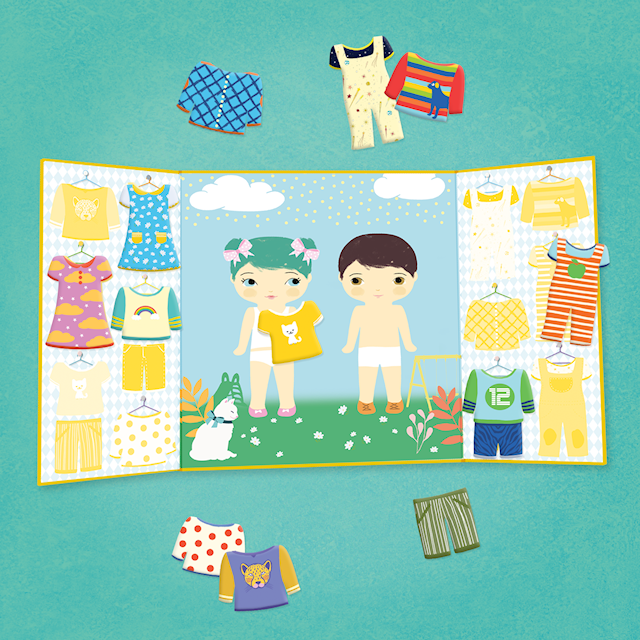 Produktbild 3 för Klistermärken för De Yngsta Kläder 14-pack Djeco