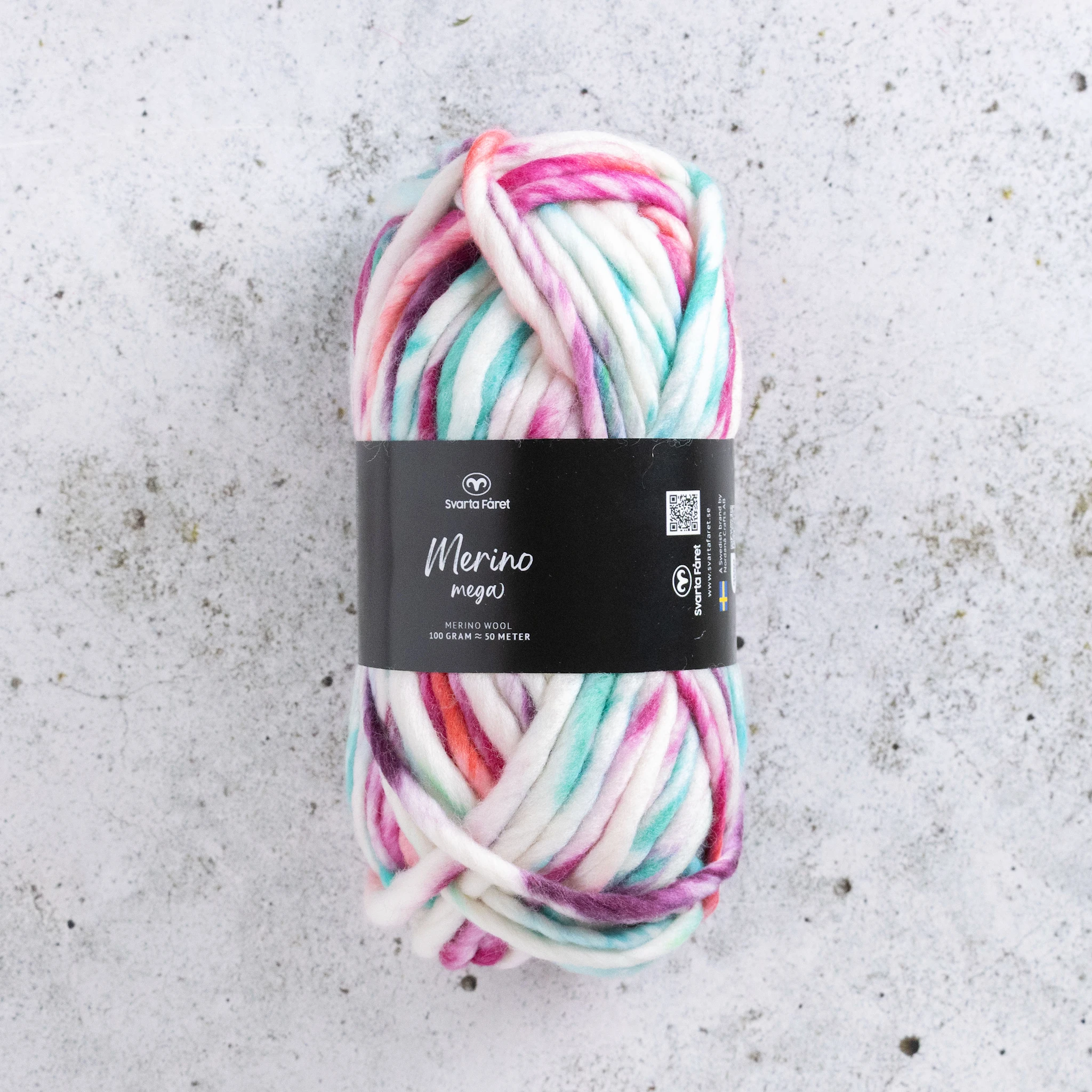 Produktbild för Merino Mega Merino garn 100 gr Svarta Fåret
