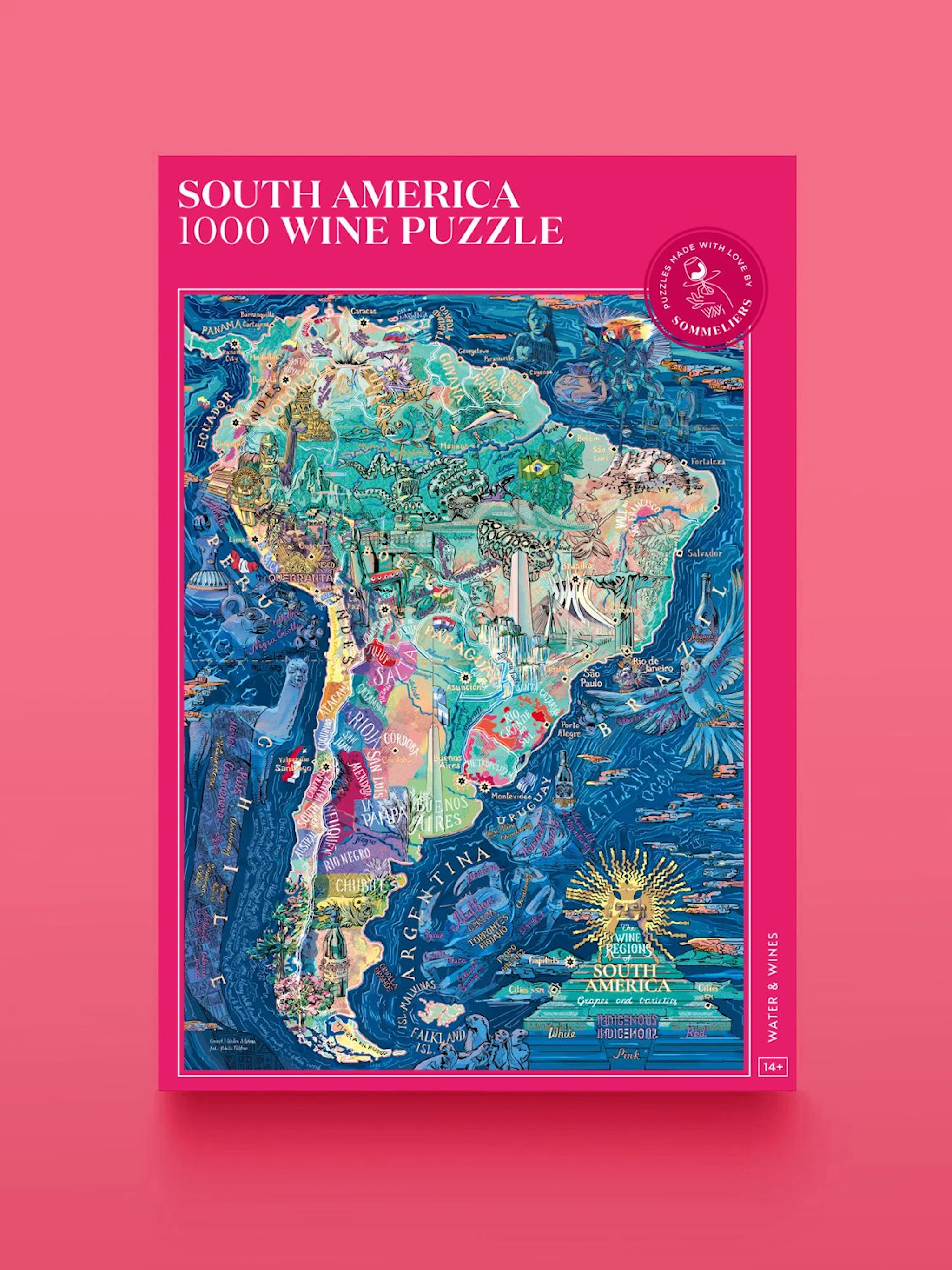 Produktbilde for Vinpuslespill - South America 1000 brikker, Water & Wines